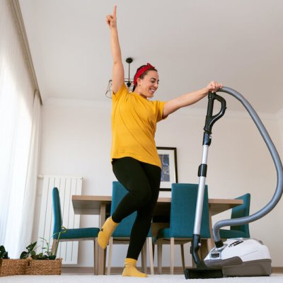 Cleaning and dancing